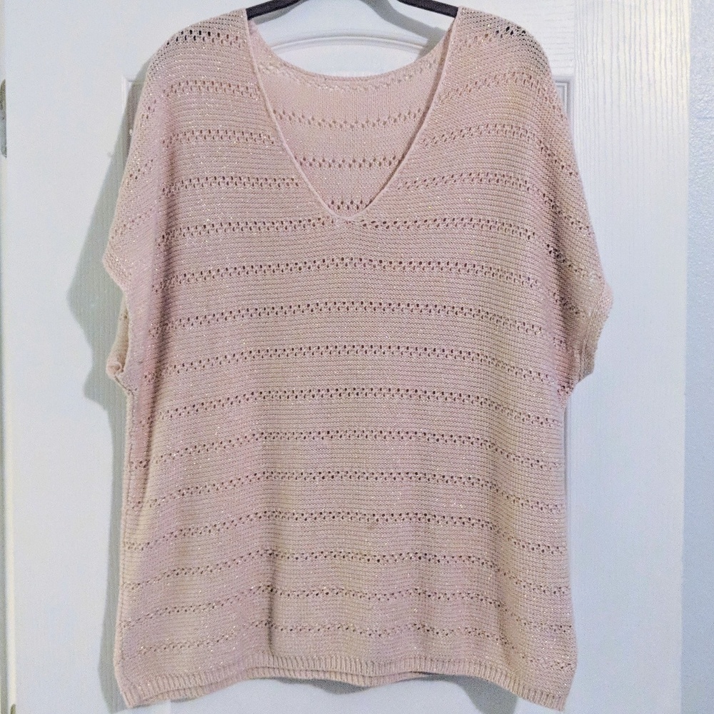 Light Pink Shimmer Woven Top